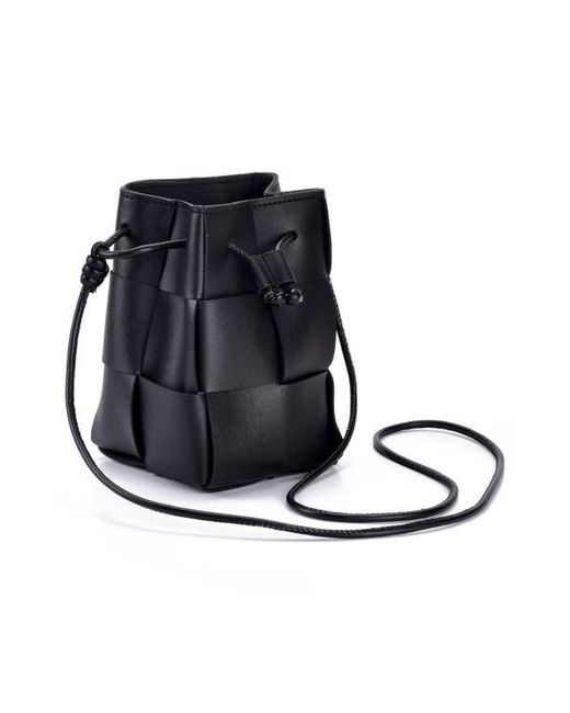 Adornia Black Patchwork Bucket Bag
