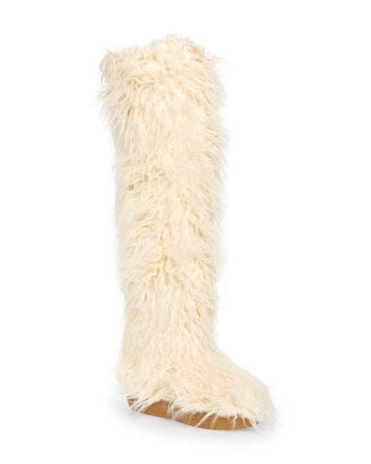dalane faux fur over the knee boot