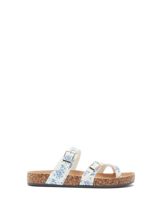 Top Moda White Amara Toe Loop Sandal