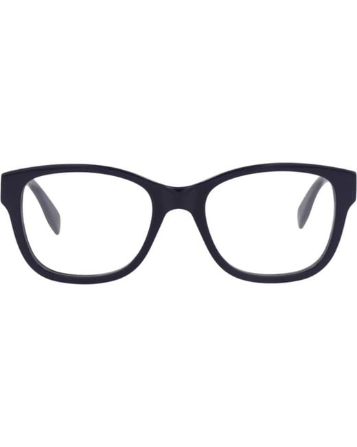 McQueen Black 52Mm Square Optical Glasses for men