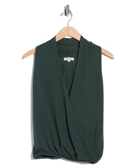 Max Studio Blue Drape Front Top