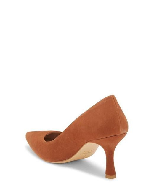 Stuart Weitzman Brown Isla Leather Pump