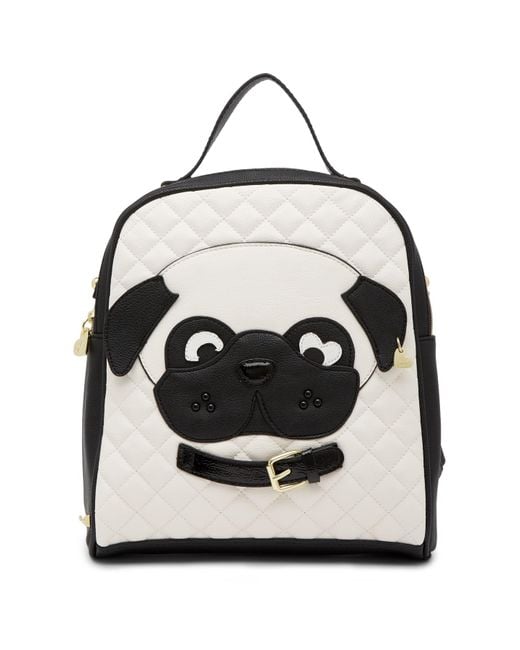 Betsey Johnson Black Kitsch Dog Mini Backpack