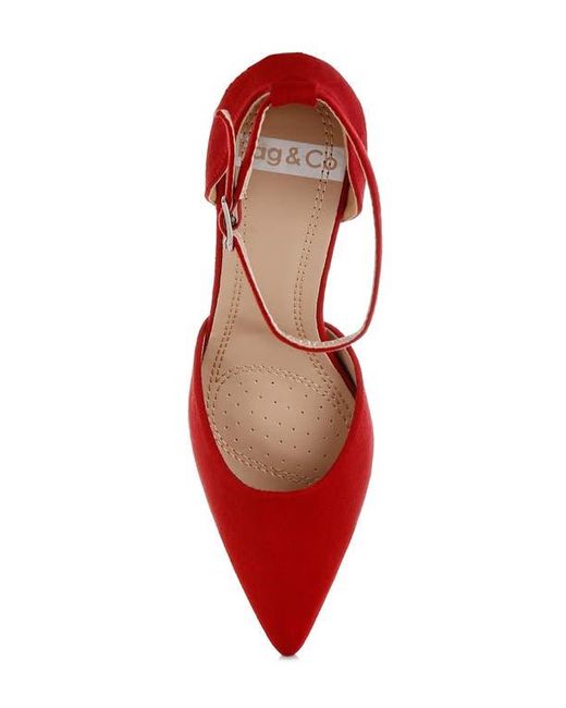 Rag & Co Red Dolona Pointed Toe Pump