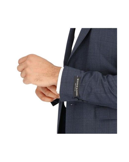 Scotch & Soda Blue Check Stretch Wool Sport Coat for men