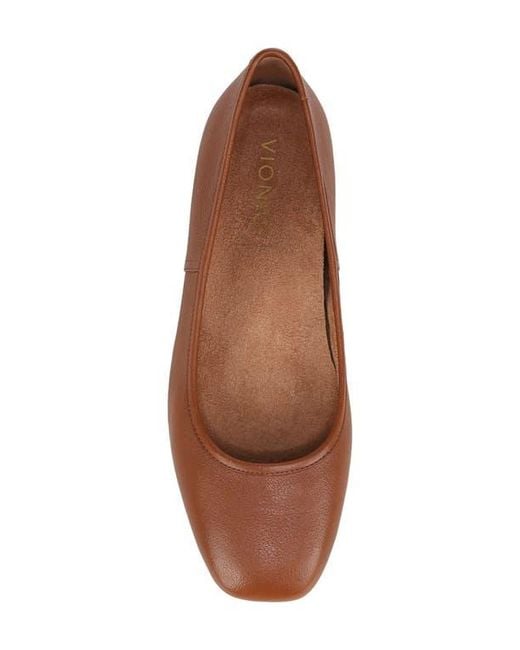 Vionic Brown Orinda Square Toe Flat