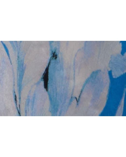 Steve Madden Blue Floral Print Asymmetric Slipdress