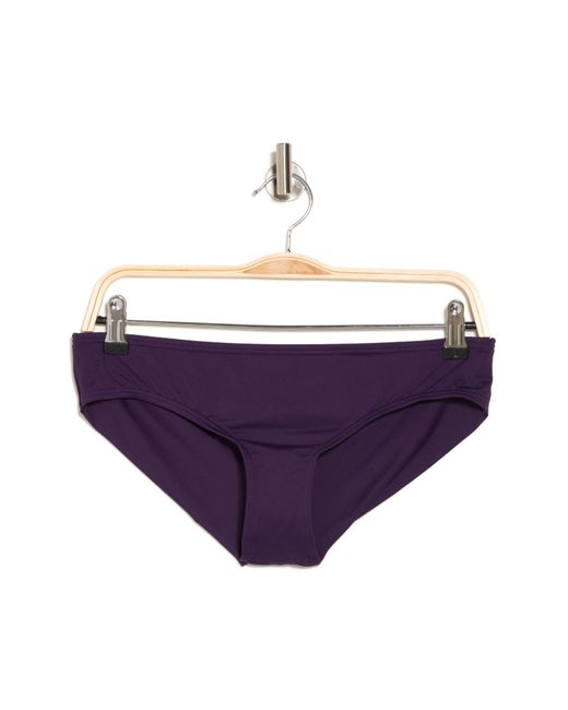 Vince Camuto Purple Shirred Smooth Fit Cheeky Bikini Bottoms