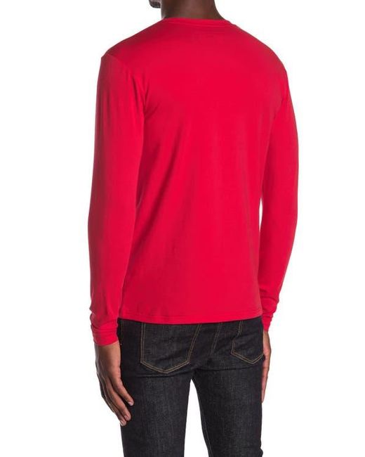 Xray Jeans Red Crewneck Long Sleeve T-Shirt for men