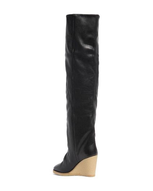 Isabel Marant Black Tilin Over The Knee Wedge Boot
