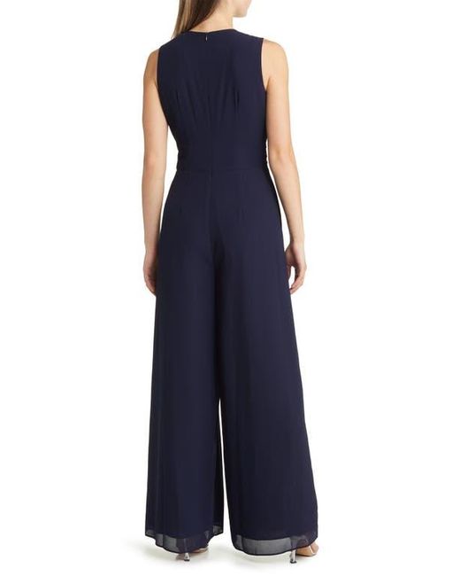 Vince Camuto Blue Twist Front Chiffon Gown