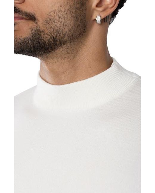 Xray Jeans White Mock Neck Knit Sweater for men