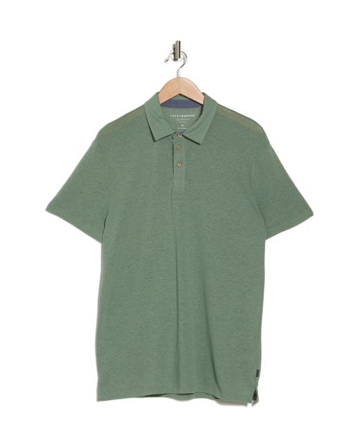 Lucky Brand Green Linen Blend Polo Shirt for men