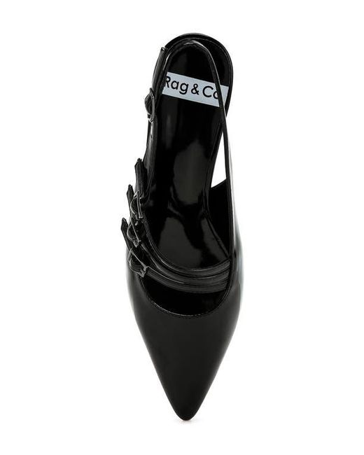 Rag & Co Black Kanebei Slingback Pump