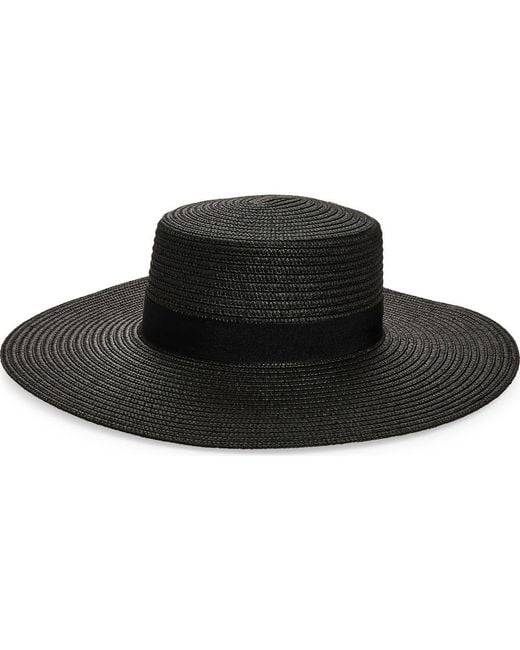Nordstrom Rack Black Structured Boater Hat