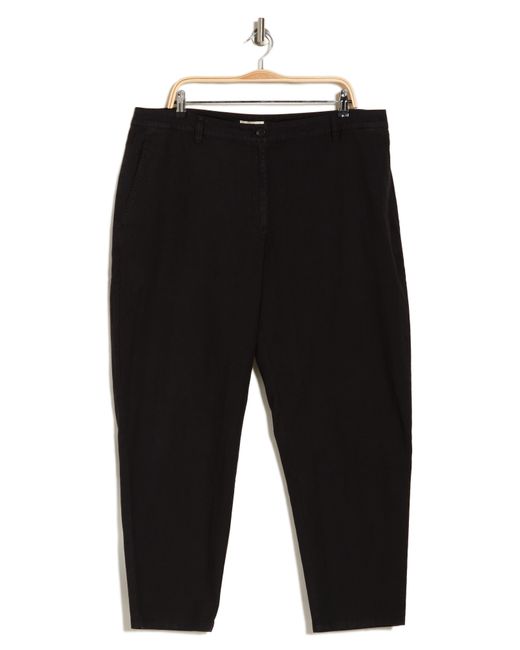Eileen Fisher Black Organic Cotton Blend Tapered Ankle Pants