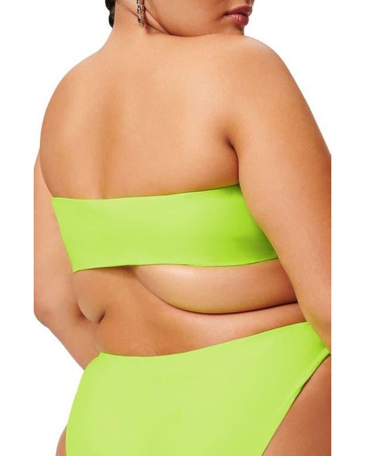 GOOD AMERICAN Green Better Band Strapless Reversible Swim Top