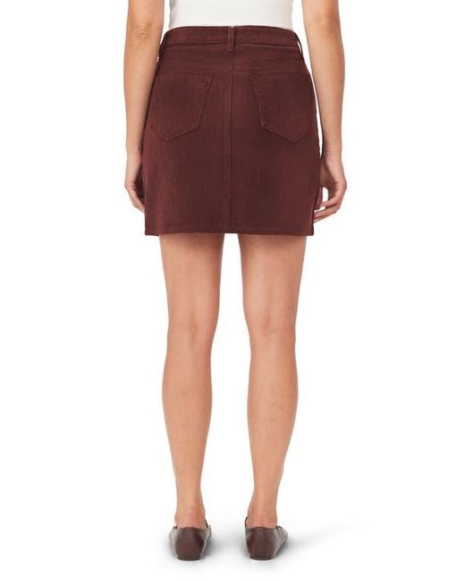 Kensie Red High Waist Corduroy A-Line Skirt