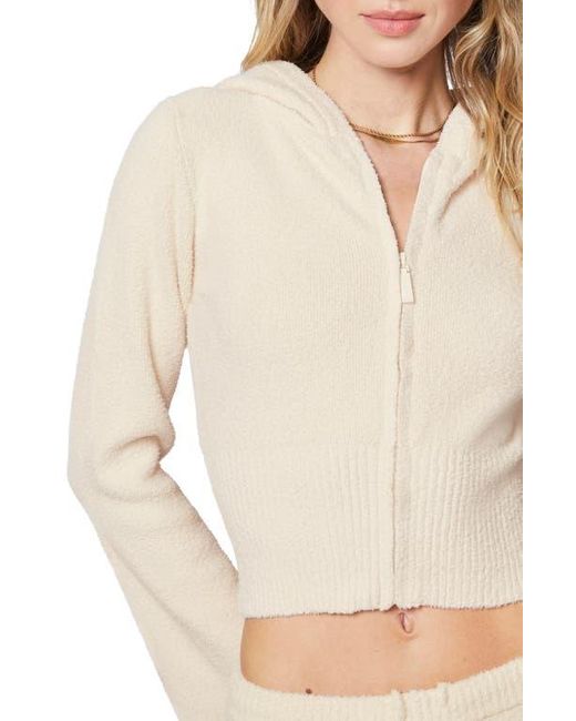 Florence By Mills Natural Cozy Crop Zip Sweater Hoodie