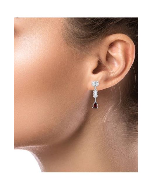 Kenneth Jay Lane White Cubic Zirconia Bar Drop Earrings