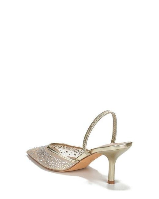 BERNESS White Cara Rhinestone Mesh Pump