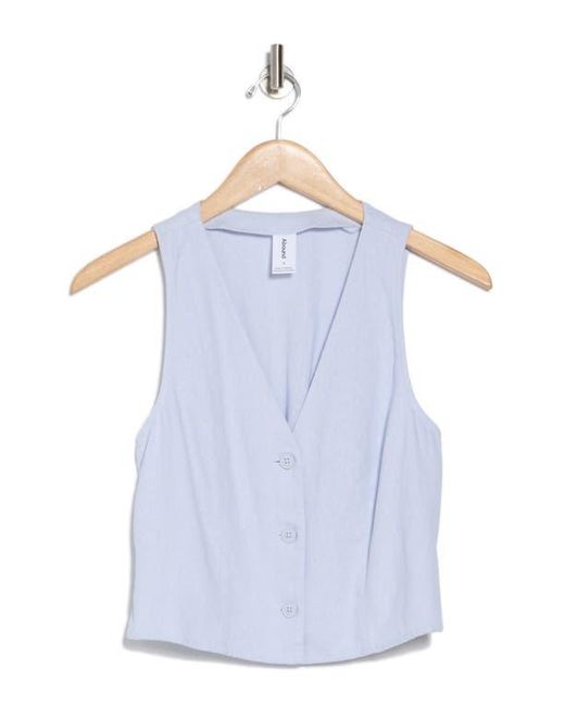 Abound Blue Linen Button Front Vest