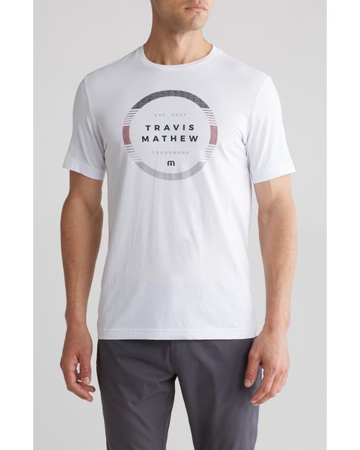 Travis Mathew White Secondary School Cotton Graphic T-shirt for men