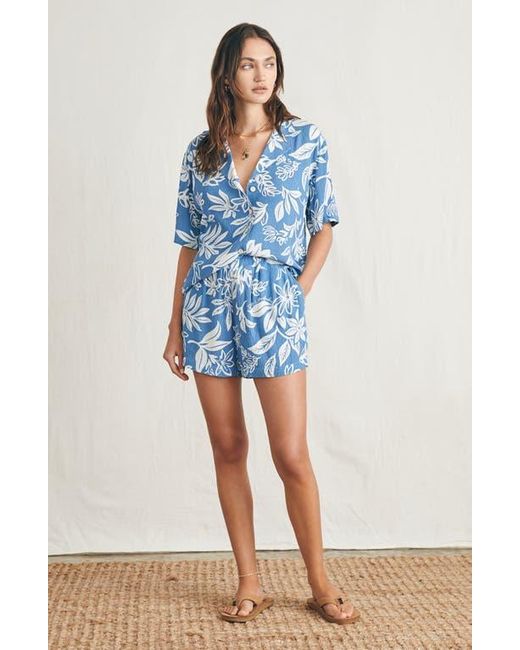 Faherty Brand Blue Surfrider Cabana Pull-On Shorts