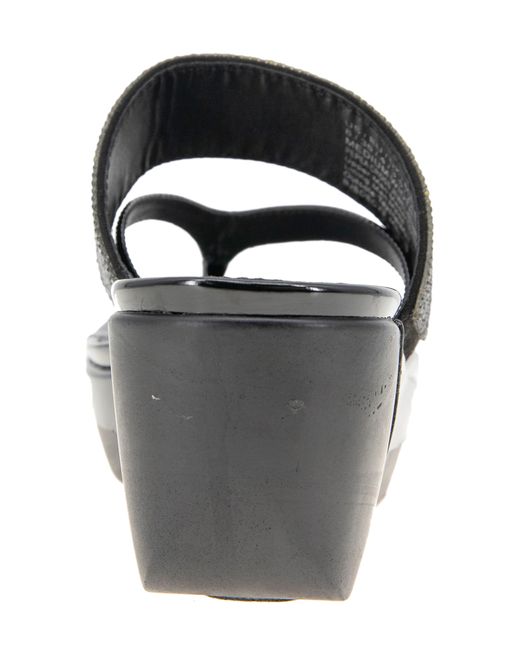 Kenneth Cole Black Pepea Crystal Platform Wedge Sandal