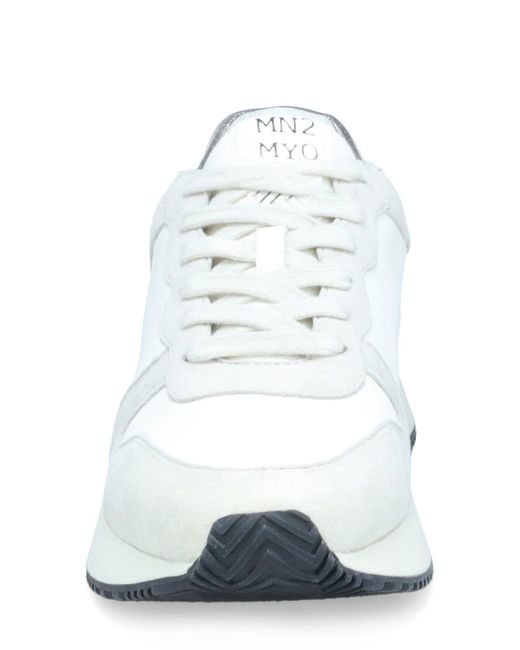 Miz Mooz White Rialto Mixed Media Sneaker