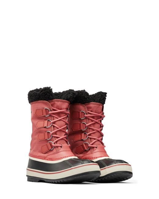 Sorel Winter Carnival Waterproof Boot In Rose Dust Black At Nordstrom Rack  in Red | Lyst