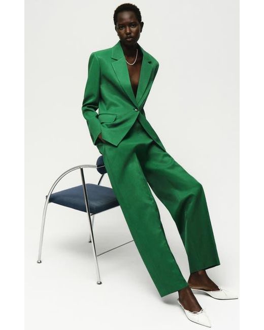 Mango Green Otero One-Button Blazer