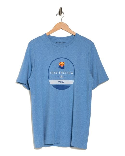 Travis Mathew Blue Outlaw Mcgraw Graphic T-shirt for men
