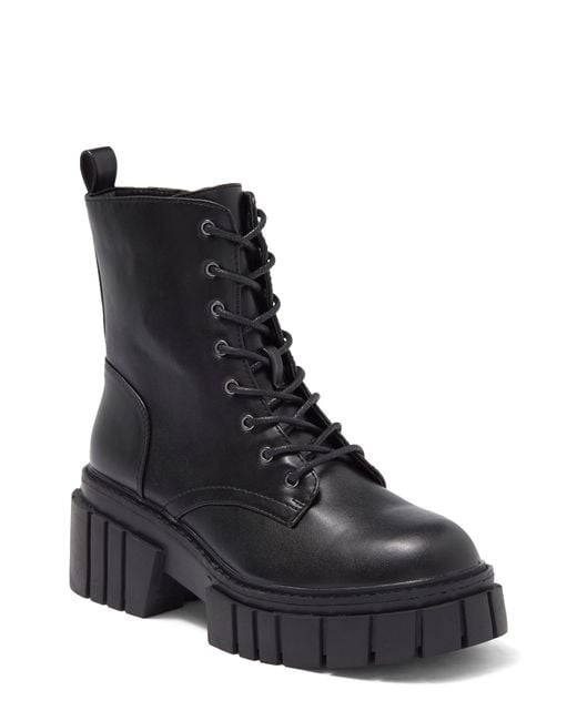 Madden Girl Philly Lug Sole Combat Boot In Black Paris At Nordstrom ...