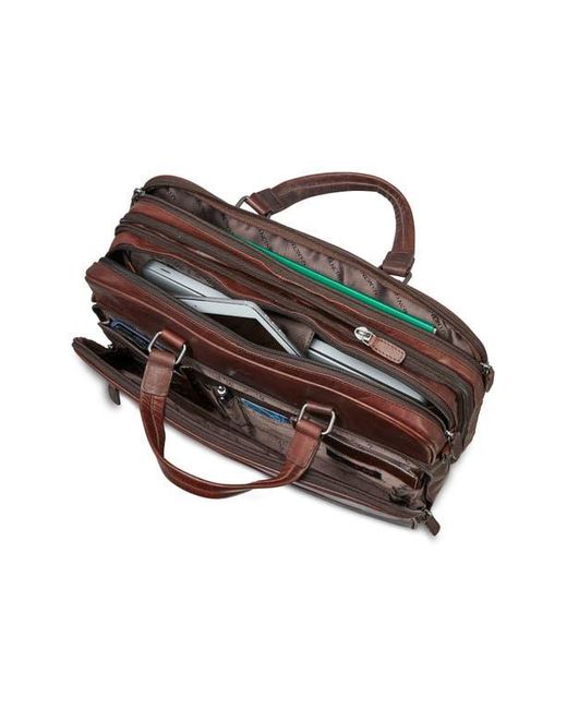 Mancini Red Expandable Rfid Briefcase for men
