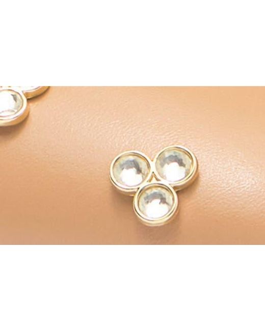 Stuart Weitzman Natural Tammy Crystal Mary Jane Flat