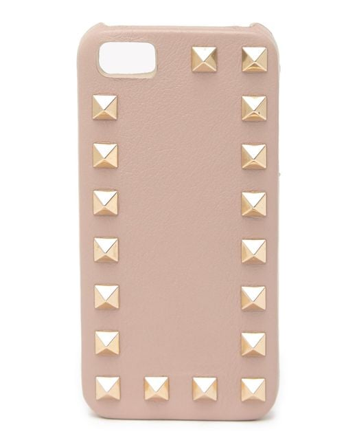 Valentino Leather Iphone 5 Stud Case In Poudre At Nordstrom Rack - Lyst