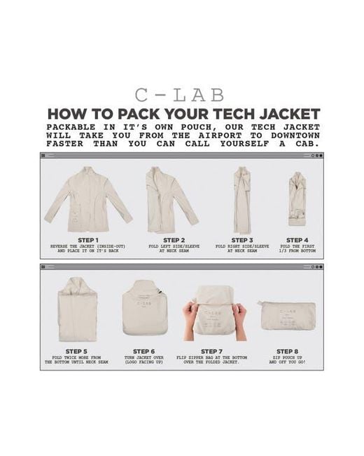 C-LAB NYC Natural Packable Woven Tech Jacket for men