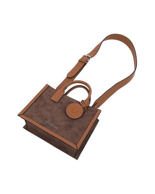 True Religion Brown Top Handle Box Tote Bag