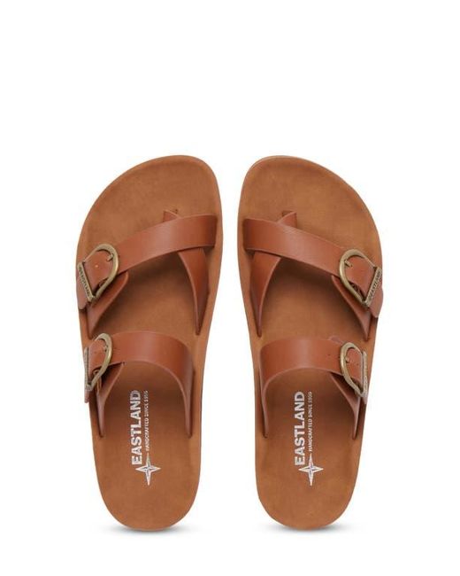 Eastland Brown Savannah Toe Loop Slide Sandal