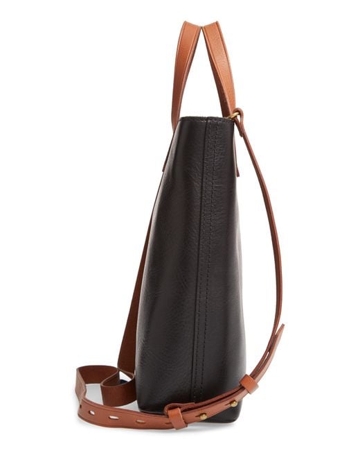 Madewell Black Small Transport Leather Crossbody Tote