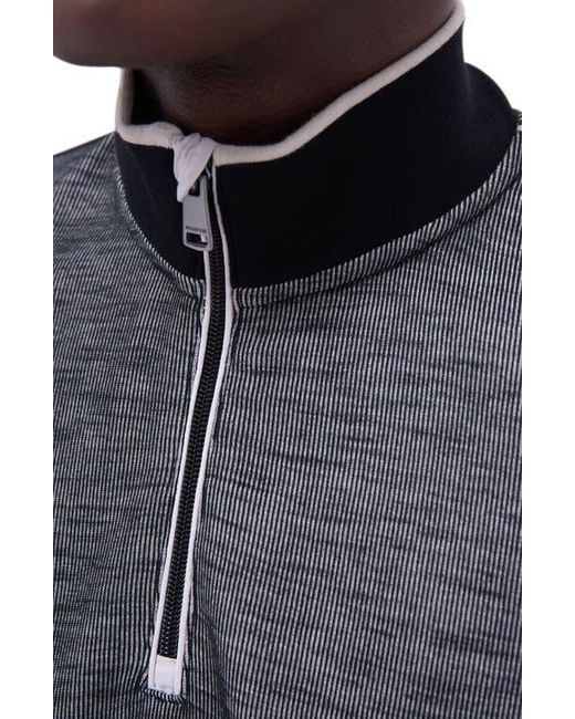 Bugatchi Blue Quarter Zip Performance Pullover for men