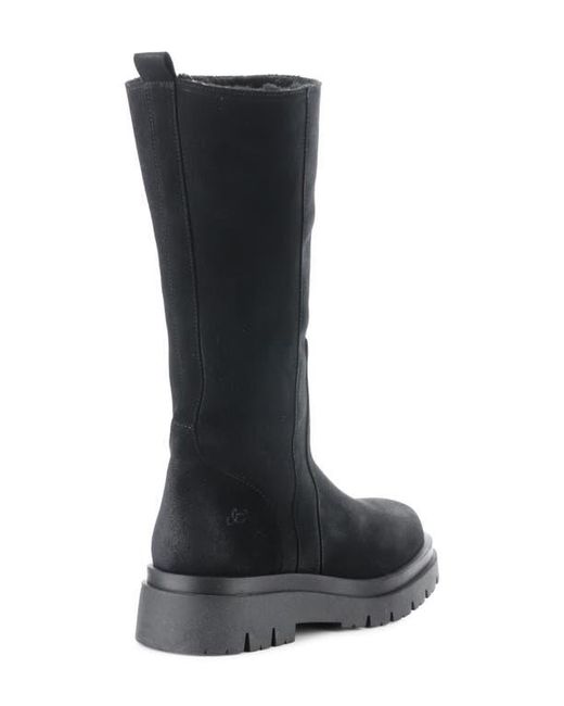 Bos. & Co. Black Suede Wool-Lined Platform Boots