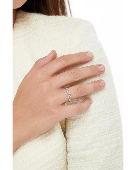 DEVATA Metallic Figaro Link Ring