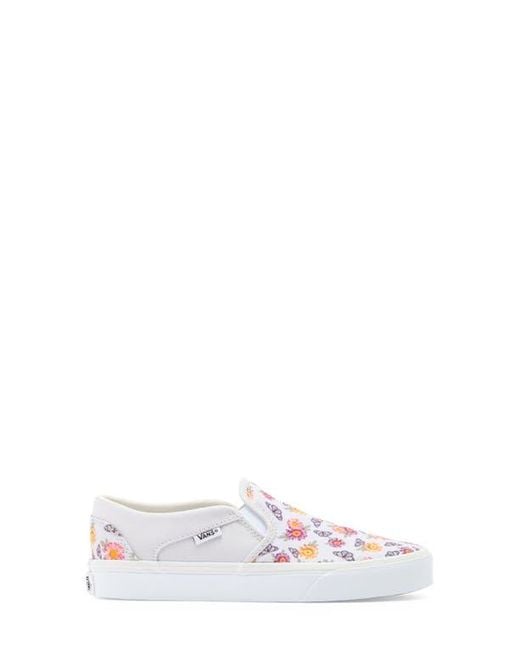 Vans White Asher Butterfly Slip-On Sneaker