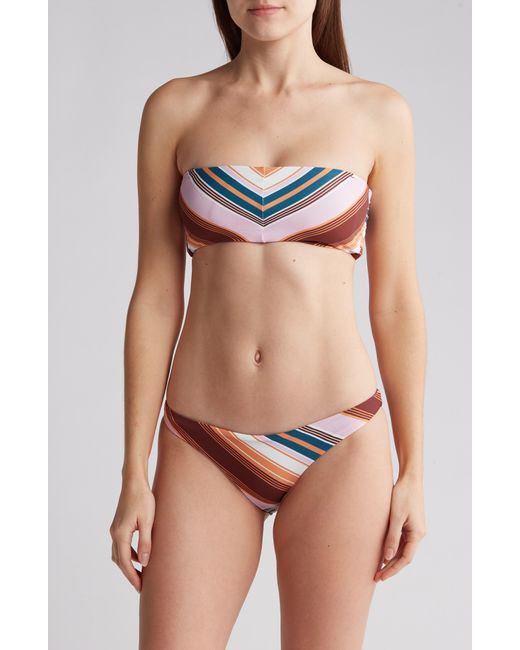 Maaji Brown Bayadere Stripe Two-piece Swimsuit