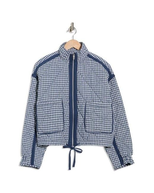 Blank NYC Blue Cropped Quilted Jacket