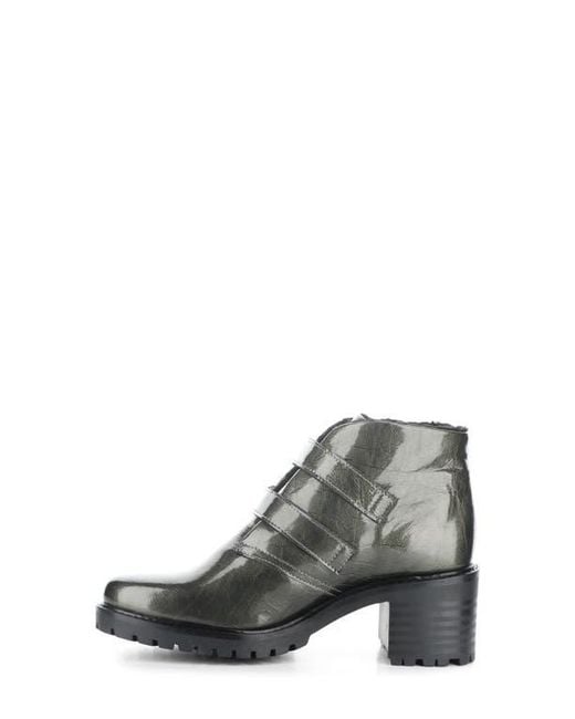 Bos. & Co. Gray Woolly Lined Leather Ankle Booties