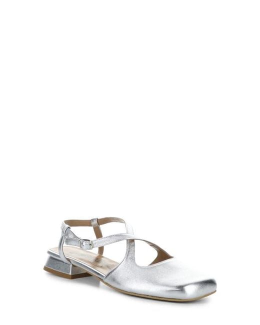 Fly London White Cefi Ankle Strap Flat
