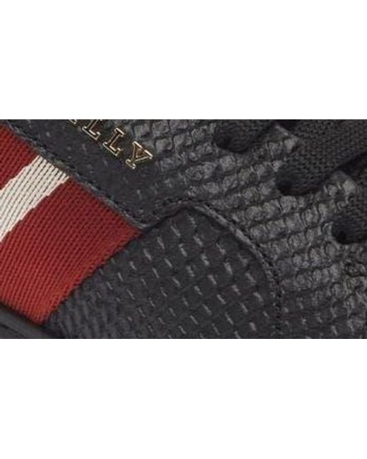 Bally Black Marell Snakeskin Embossed Leather Sneaker for men